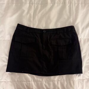 Black Mini Skirt with Pockets
